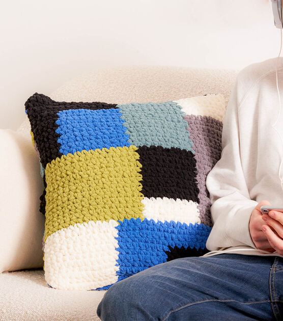 Bernat Blanket O'G Blocked Out Crochet Pillow