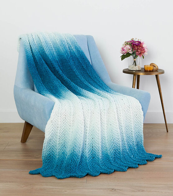 Bernat Perfect Phasing Ripple Knit Blanket