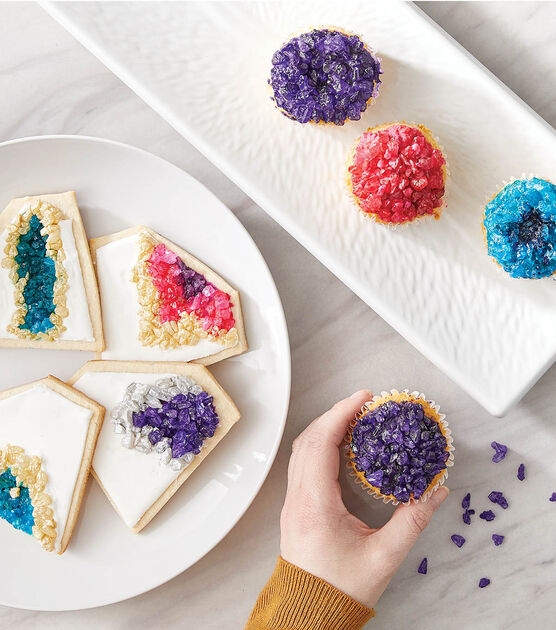 Geode Cupcakes and Cookies
