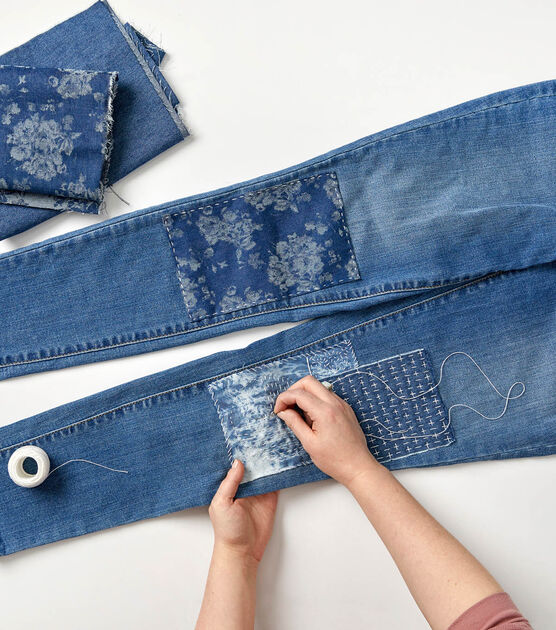 Visible Mending Jeans — kathy makes stuff