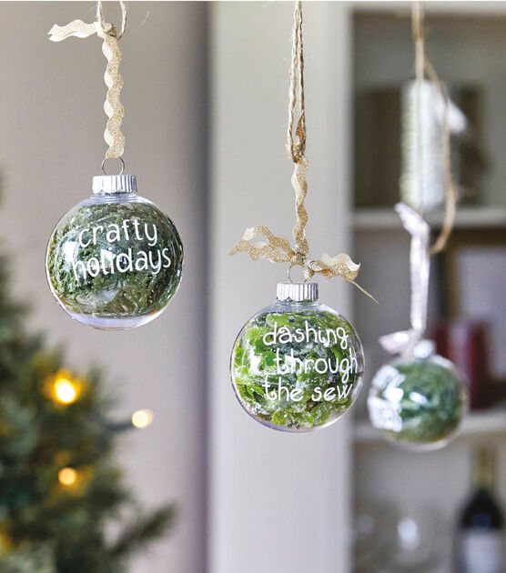 Holiday Saying Ornaments filled with Greenery
