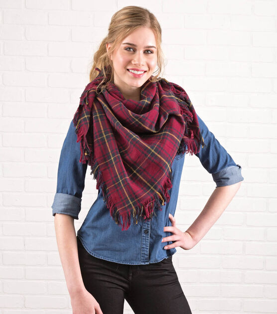 Kohls plaid blanket scarf, how to wear a blanket scarf with open