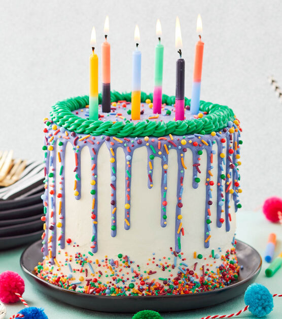 Bright and Bold Drip Birthday Cake