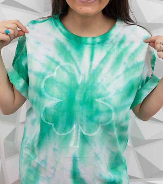 Shamrock Glue Resist Tie-Dye Shirt