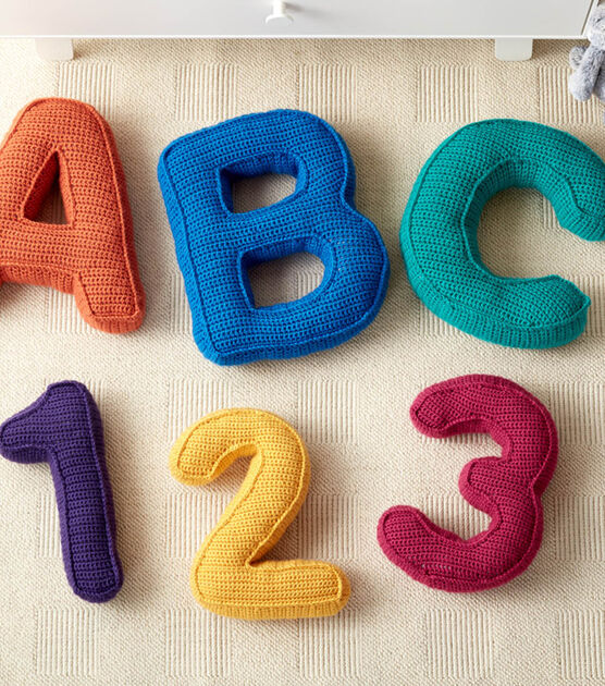 Abc's And 123's Crochet Pillows