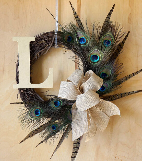 Fall Feather Initial Wreath