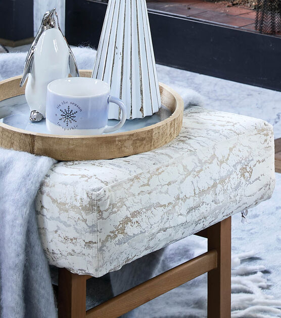 Slip Cover Bench Cushion with Bolster Pillows, image 2