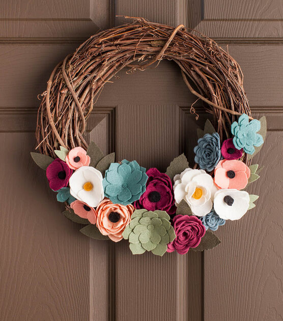 Easy Felt Flower Wreath – Mary Martha Mama
