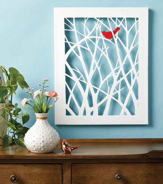 How To Make A Cut Out Canvas With Red Bird Joann Cut Out Canvas With Red Bird