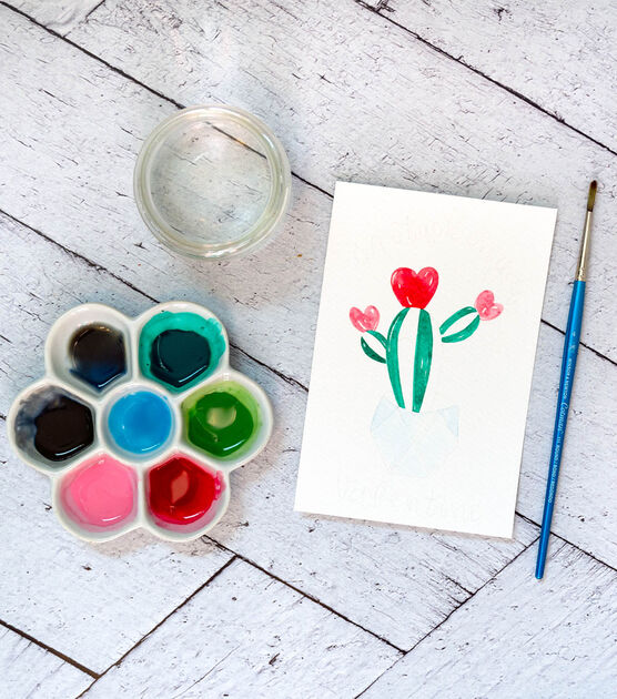 Watercolour Cactus Valentine, image 4