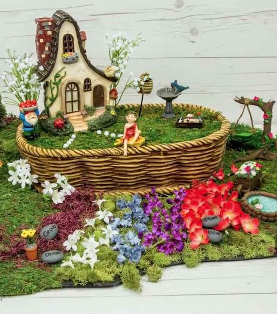 Basket Gnome Fairy Garden, image 1
