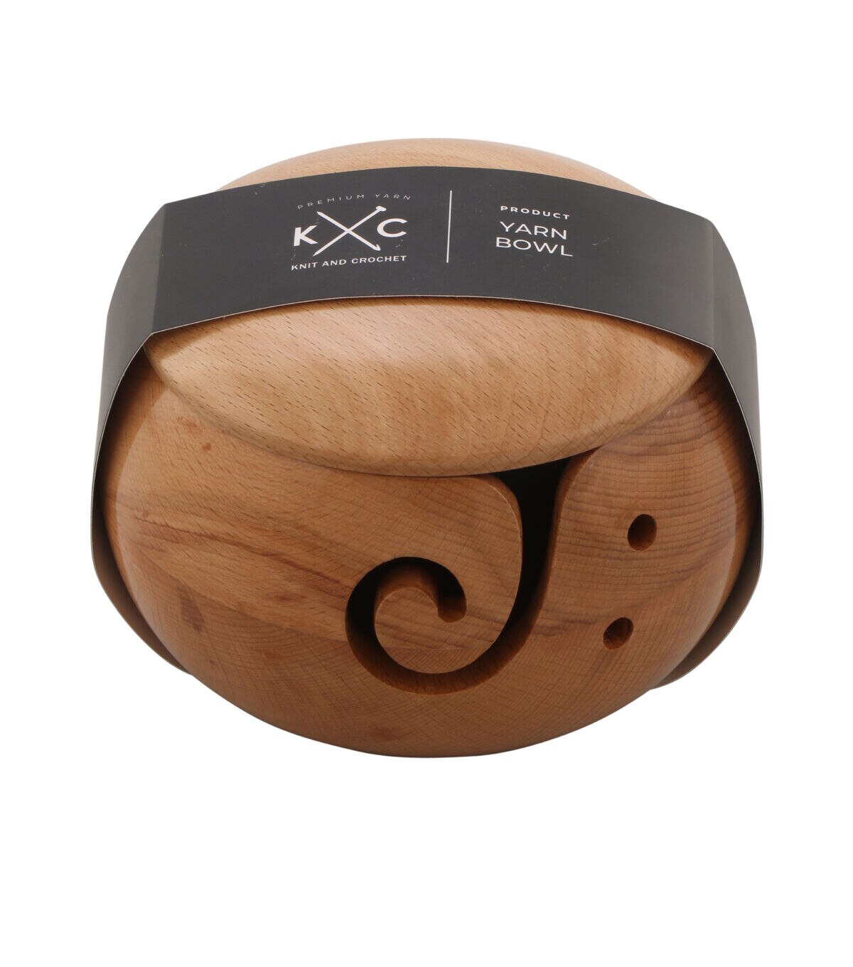 K+C Beech Wood Yarn Bowl With Lid 6