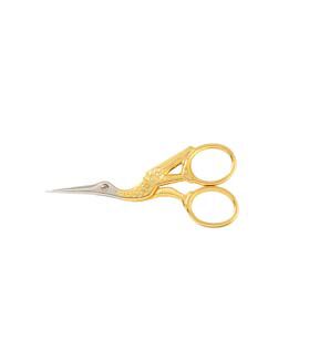 Gingher Gold Handled Stork Embroidery Scissors 3 - 1/2