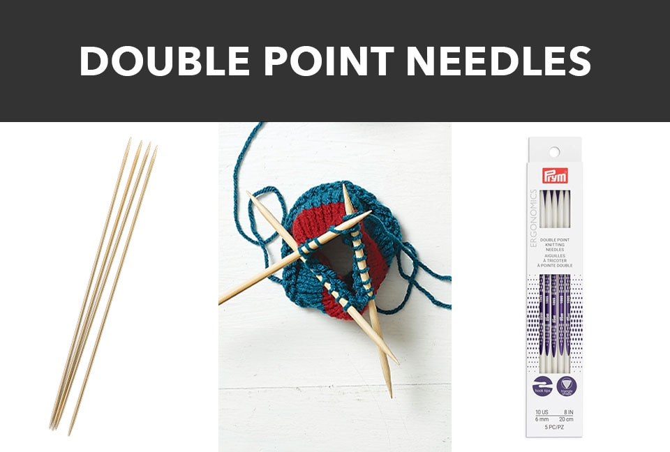 Double pointed knitting needles and supplies for yarn projects