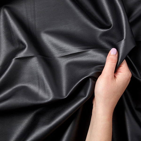 black faux leather