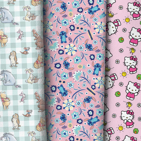 We have all the kids licensed and character fabric for all of your kids projects.