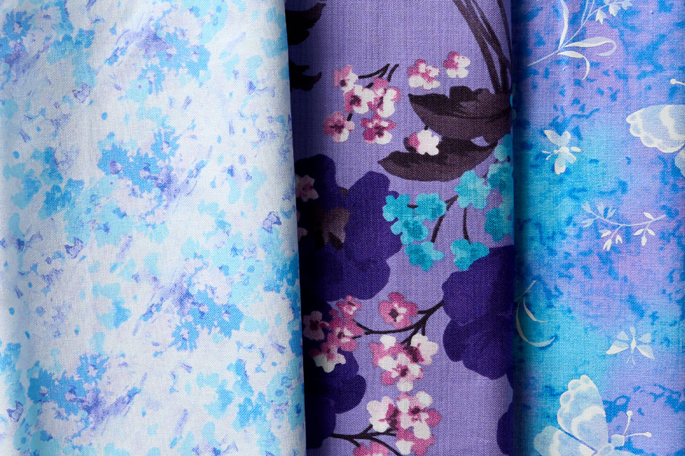Colorful Keepsake Calico Cotton fabric samples