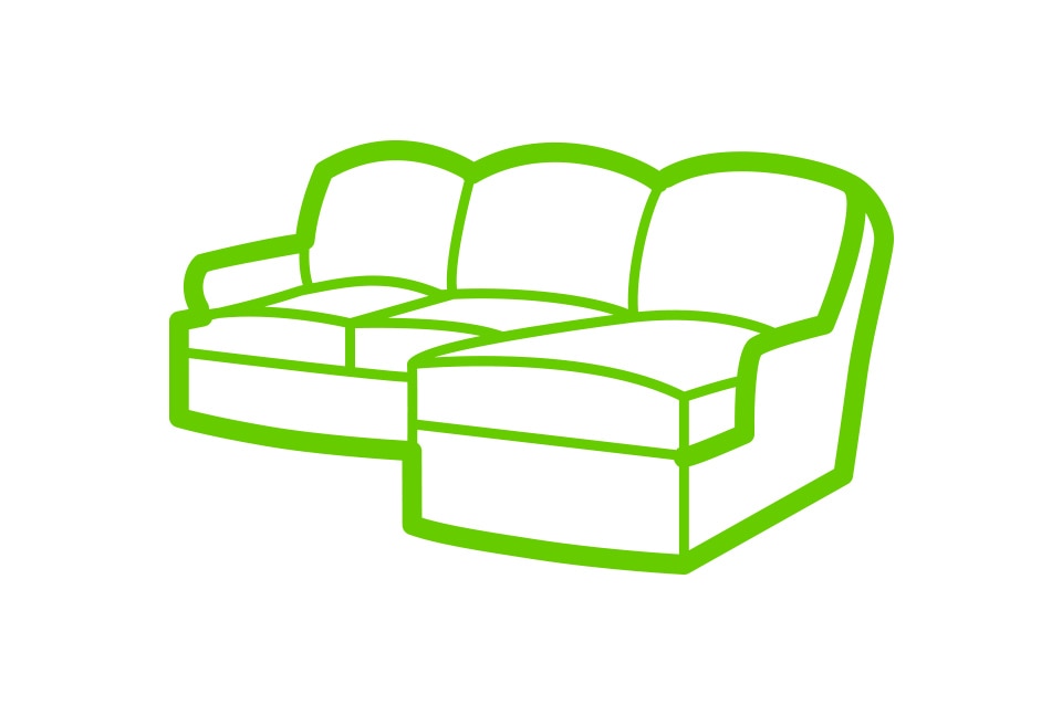 How do I calculate how much fabric I need for a small sectional sofa?