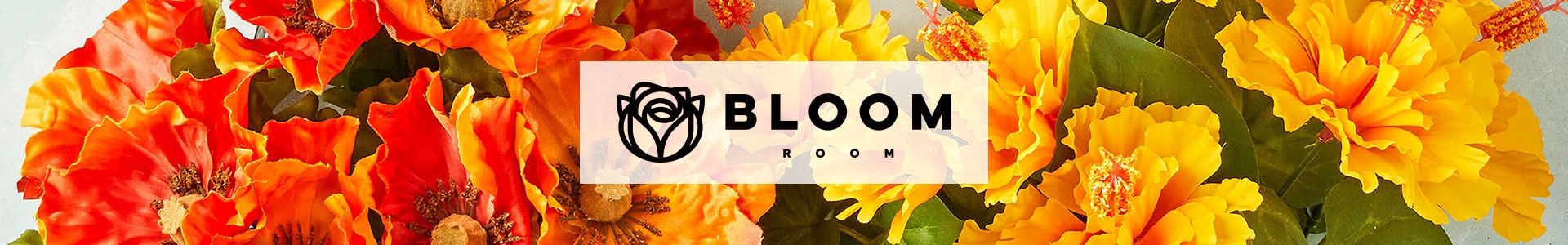 bloom room logo with flowers