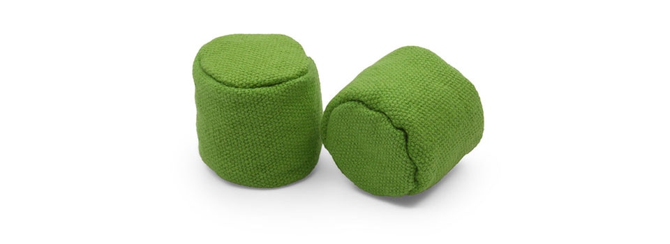 two green pattern weights