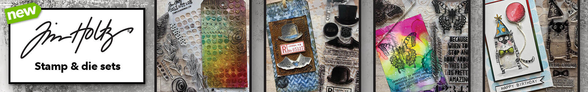 Tim Holtz has new stamp & dies sets for card making & more at JOANN