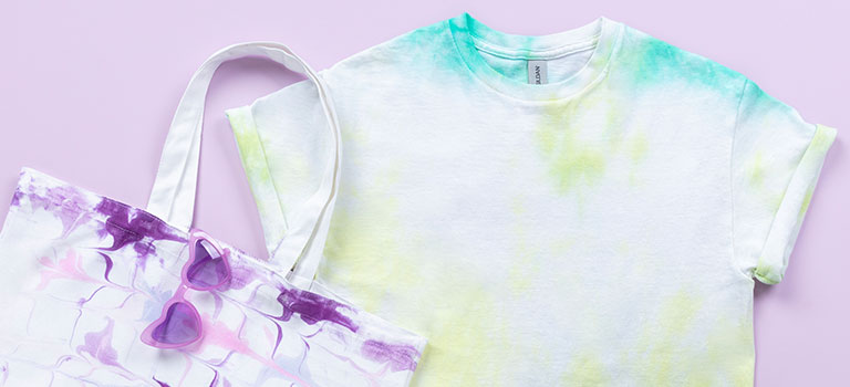 Summer tie dye shirt and tote bag
