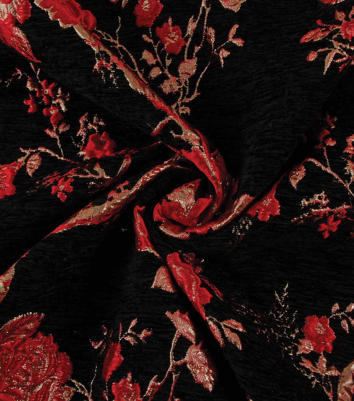Yaya Han Collection Velvet Floral Brocade Red | JOANN