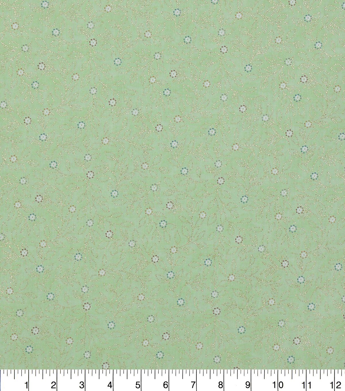Keepsake Calico Cotton Fabric-Floral Green Glitter Dots | JOANN