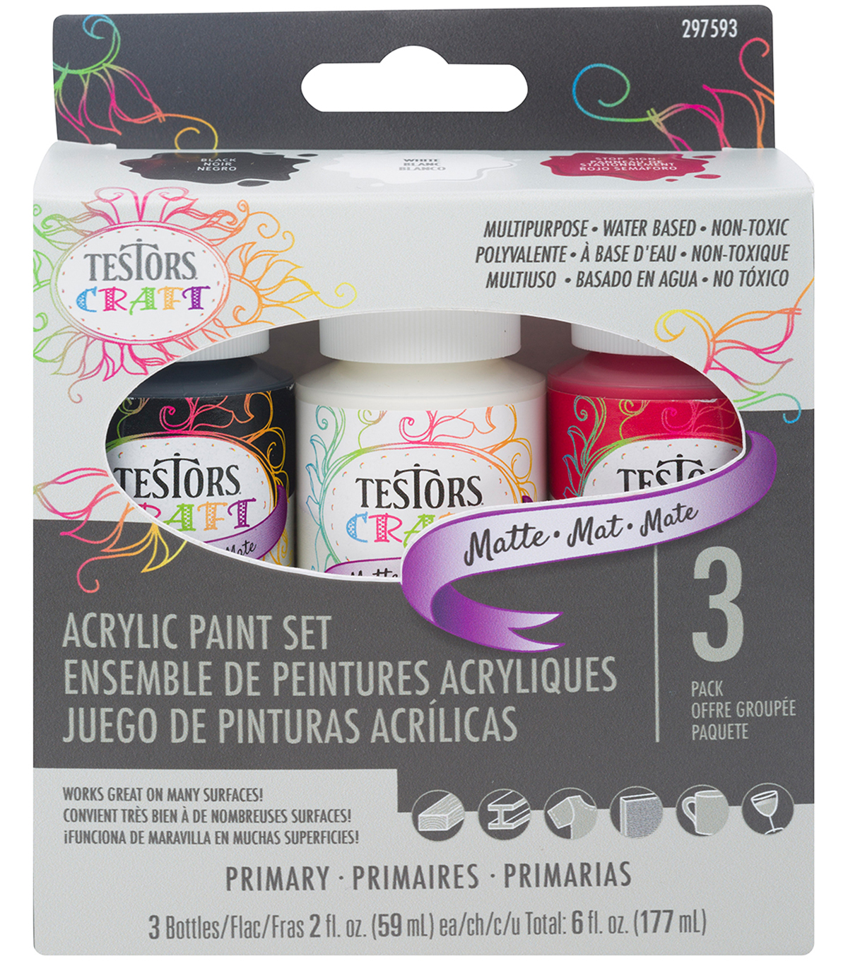 Testors 3 Pk Craft Acrylic Paint Bottles Joann Testors 3 Pk Craft Acrylic Paint Bottles