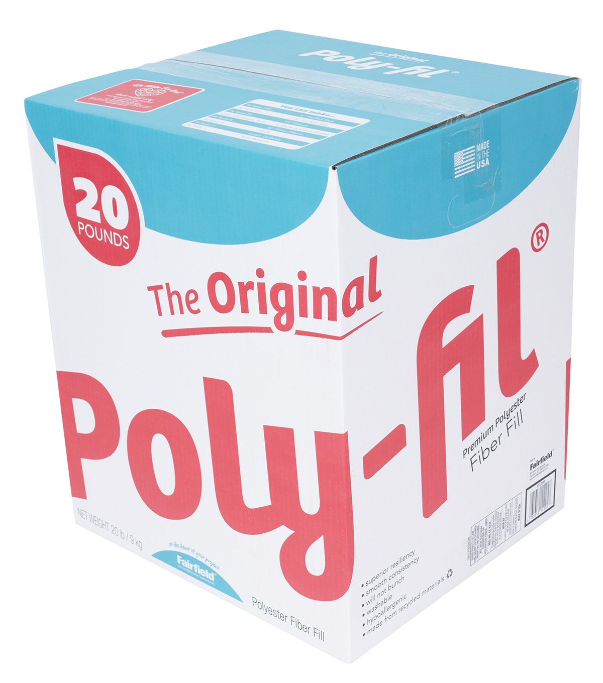 Poly-Fil Premium Polyester Fiber 10-LBS Craft Pillow Toy Stuffing Non Allergenic