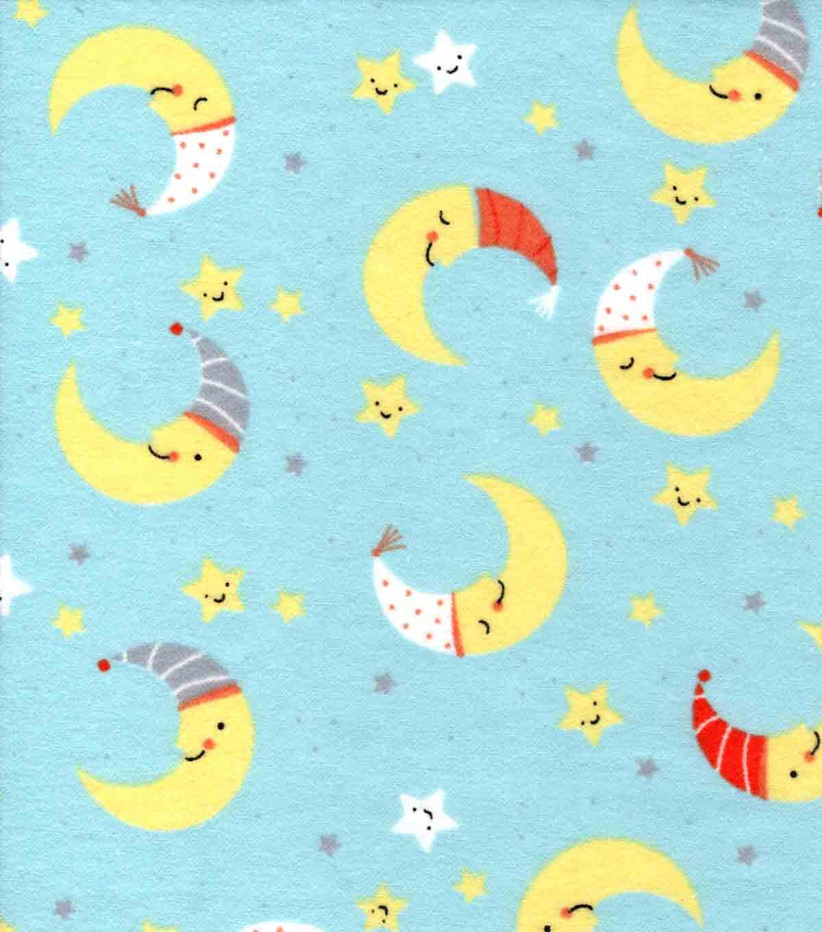 Nursery Flannel Fabric Happy Moon & Stars | JOANN