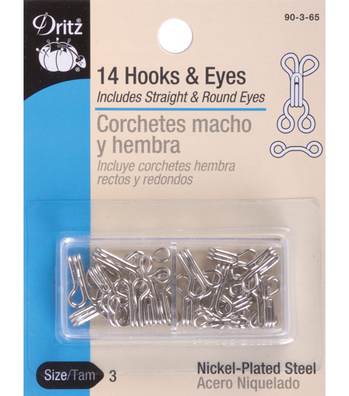 Dritz Black Hooks & Eyes 14/Pkg-Size 3