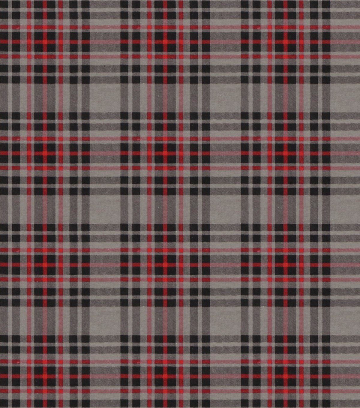 Super Snuggle Flannel  Fabric  Large Gray Red  Black  Plaid 