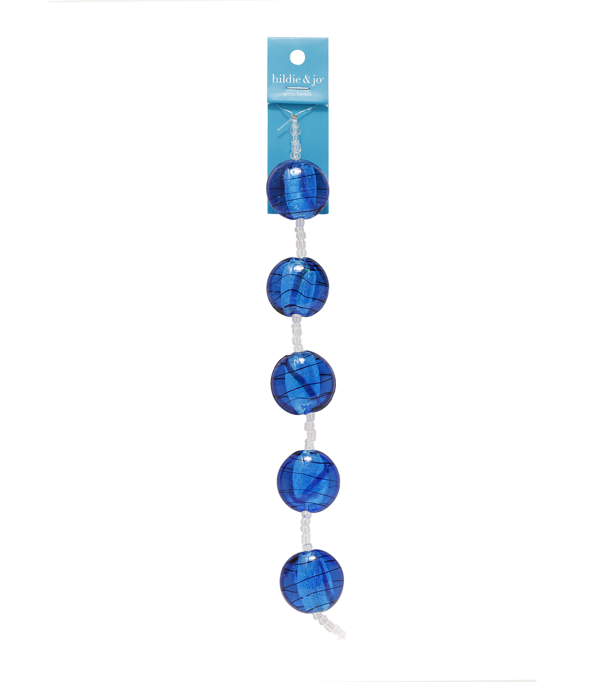 blue moon strung art glass beads flat round light dark blue swirl blueswirl