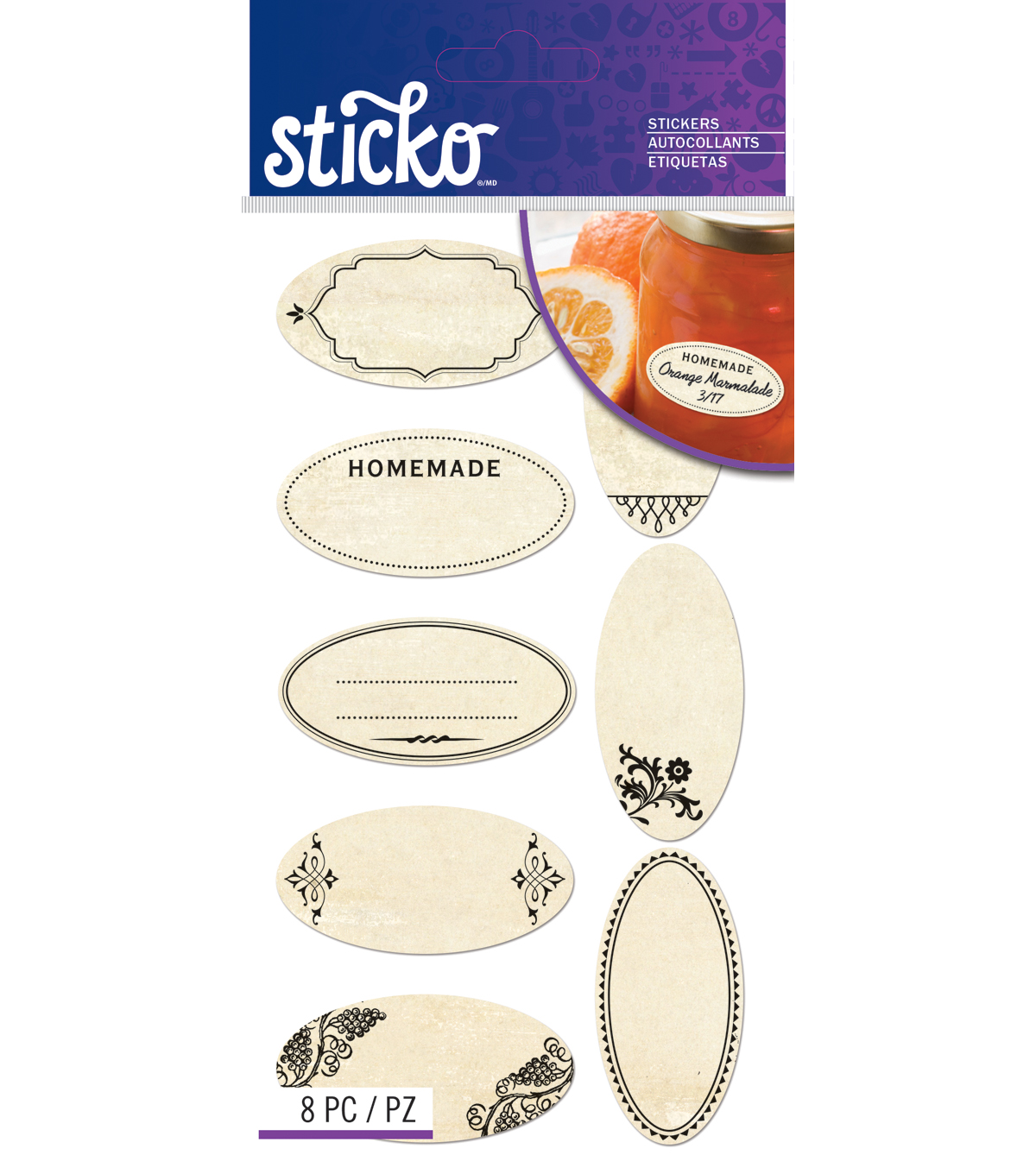 sticko jelly jar labels vintage joann
