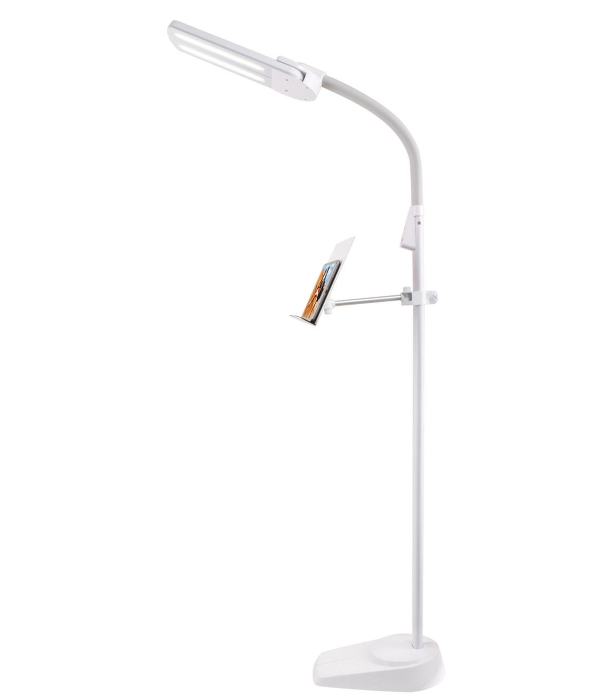 Ottlite Dual Shade Led Floor Lamp With Usb Charging Station White
