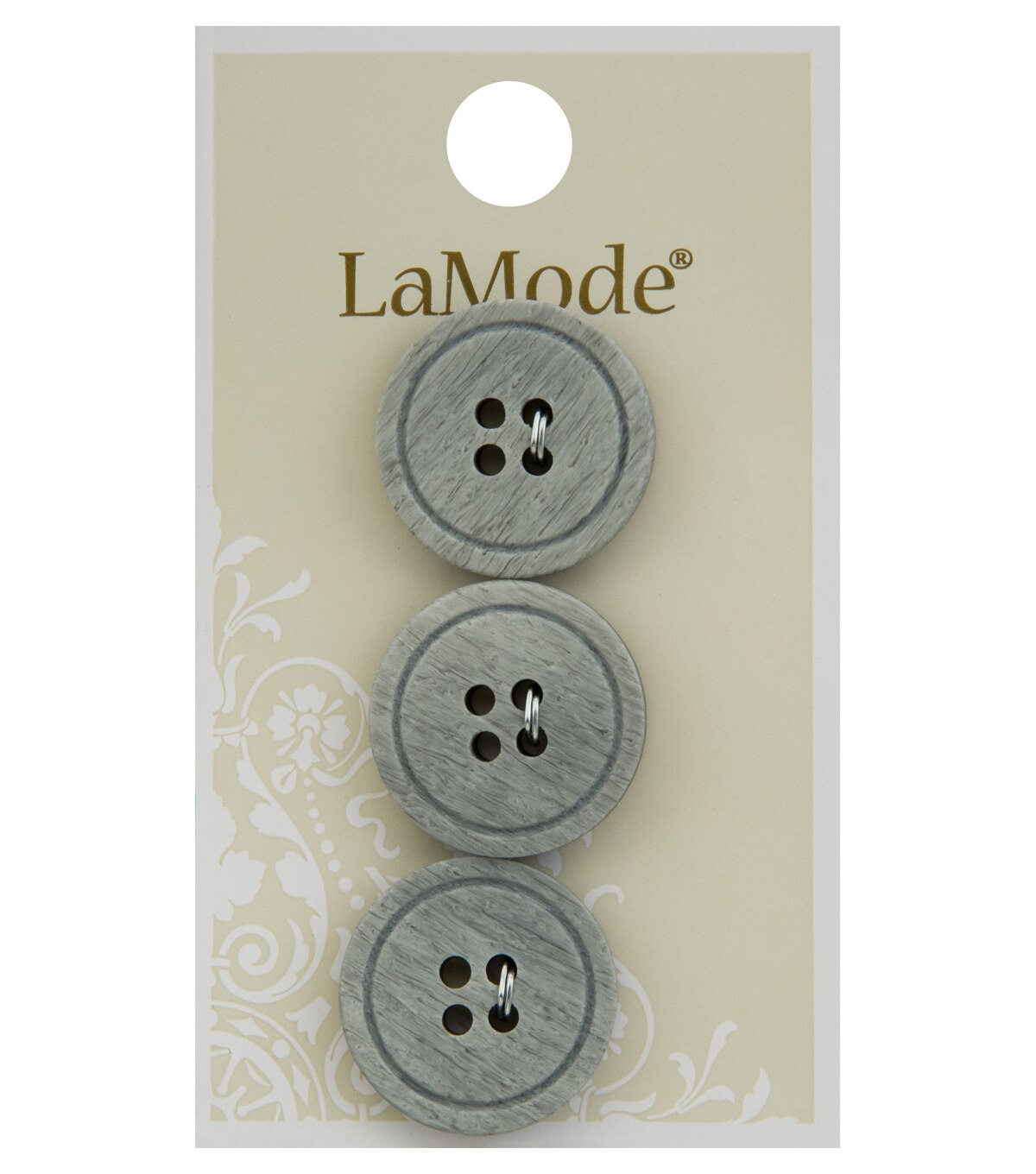 La Mode 3 Pk 075 Round Buttons Gray Joann
