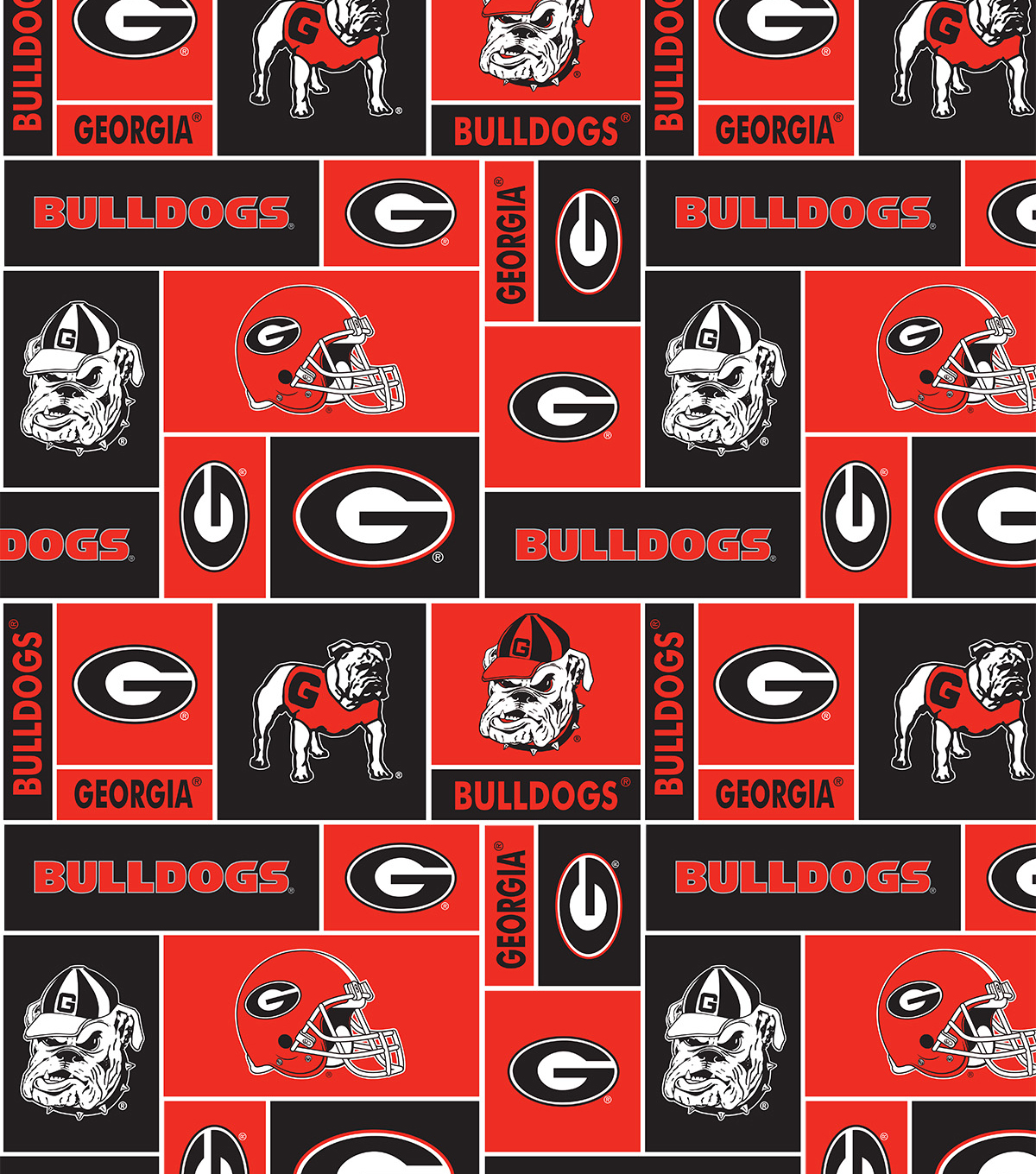 University of Georgia Bulldogs Fleece Fabric 58&quot;-Block | JOANN