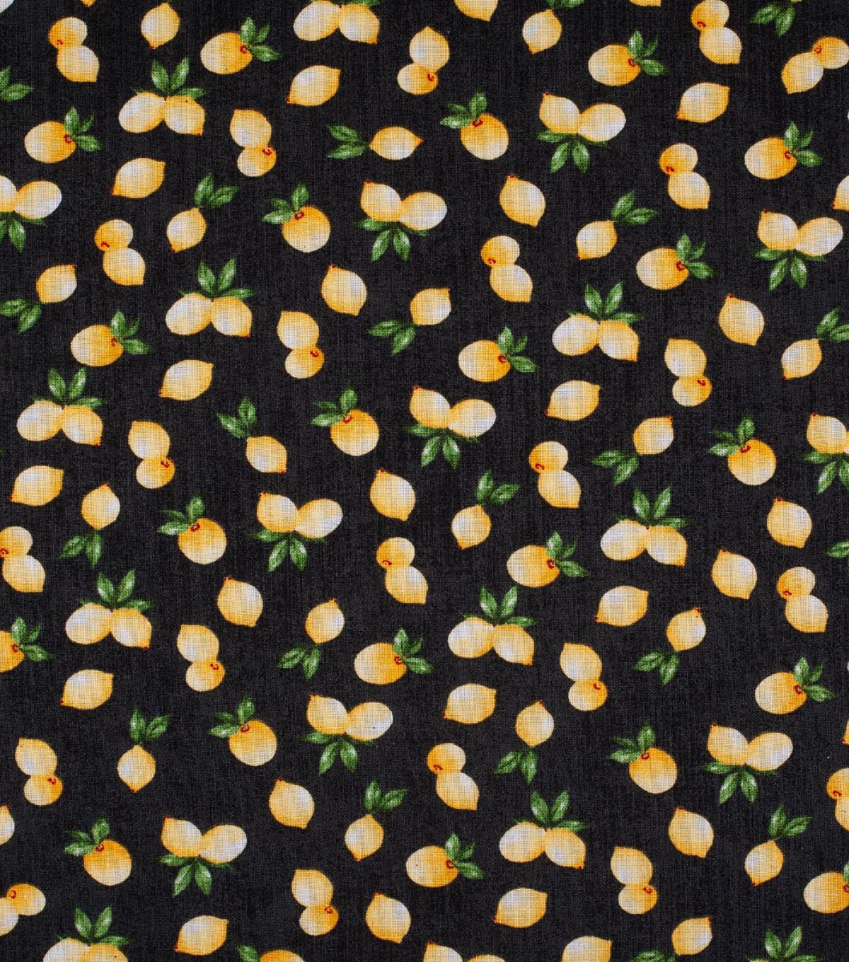 Novelty Cotton Fabric Lemons on Black | JOANN