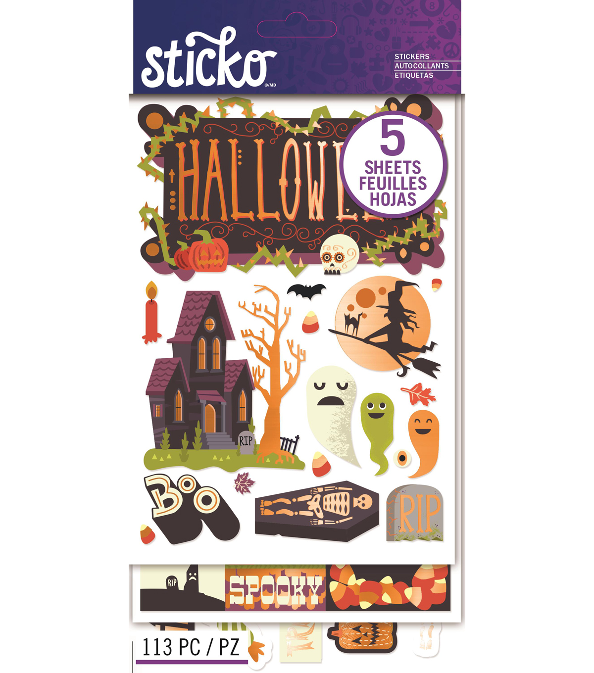 sticko 113 pack flip stickers halloween joann stickers halloween