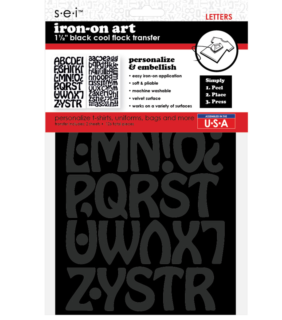 iron on art flocked transfer letters cool black joann