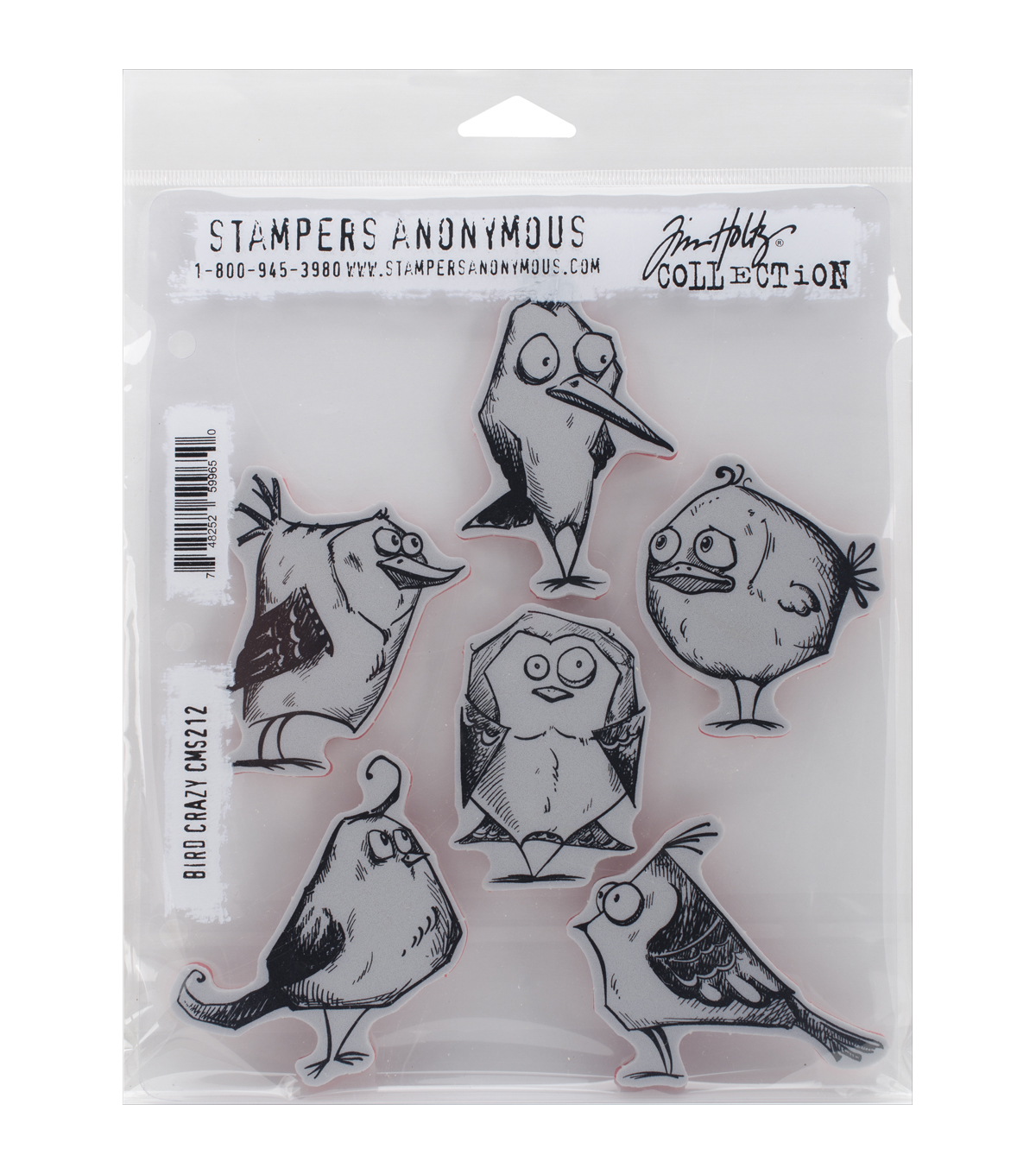 Stampers Anonymous Bird Crazy Cling Rubber Stamp Set Joann Tim Holtz Cling Stamps 7 U0022x8 5 U0022 Bird Crazy