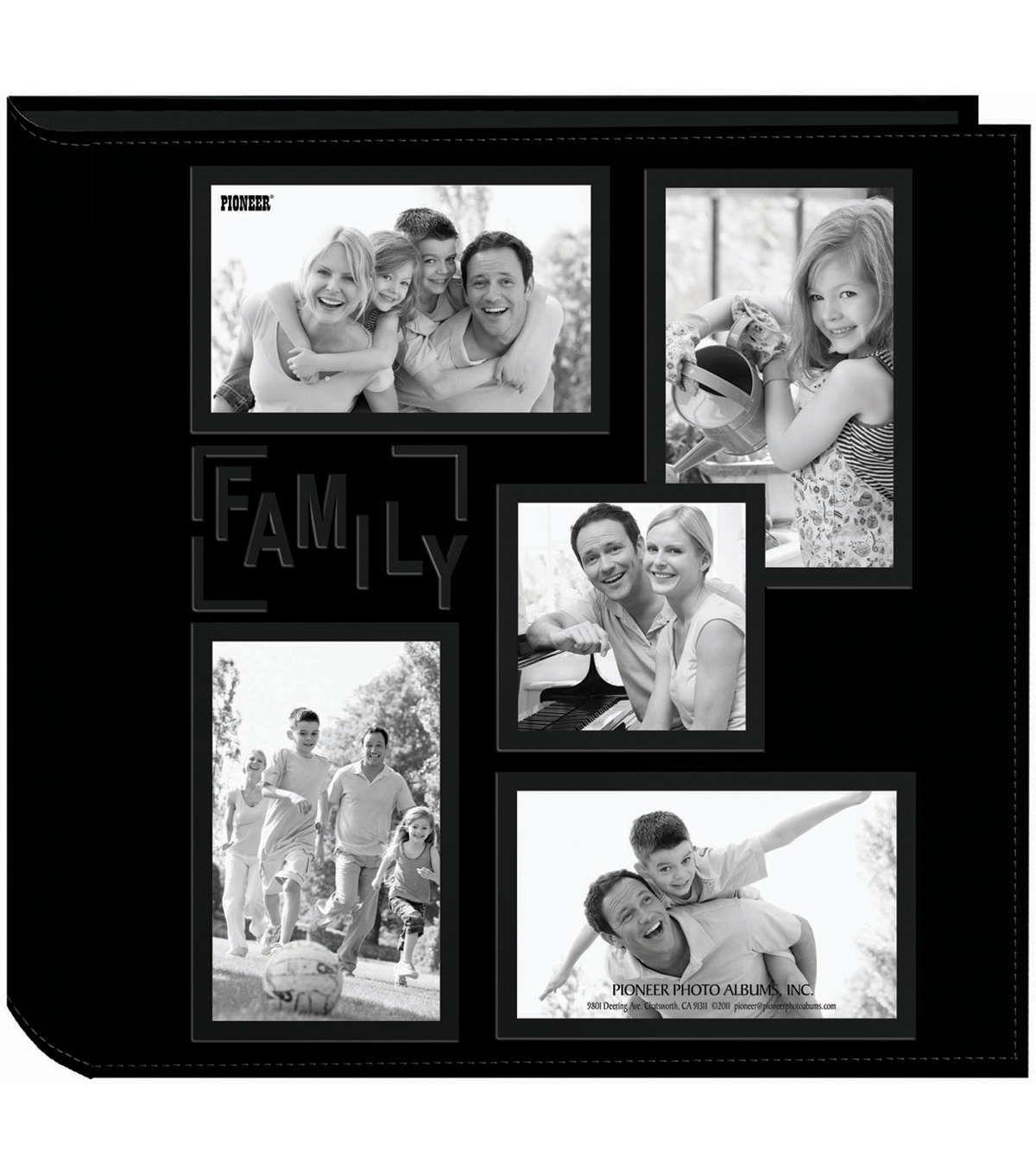 Pioneer 5 Up Collage Frame Sewn Embossed Photo Al 12 X12 Black