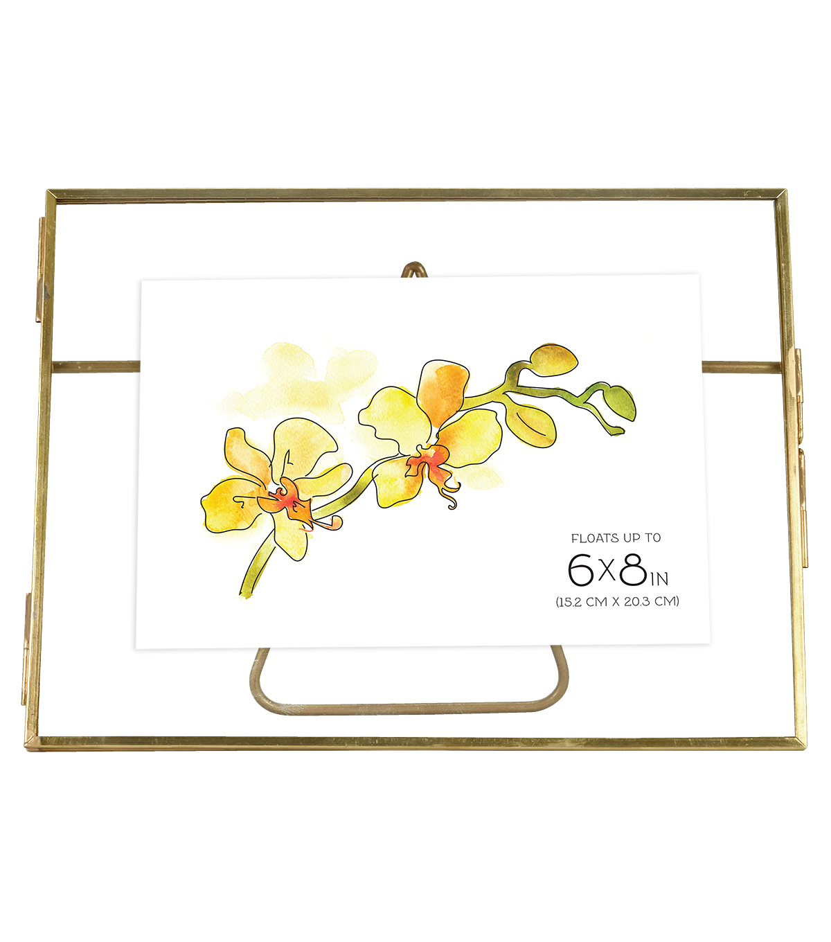 Pressed Glass Float Picture Frame 6 X8 Brass