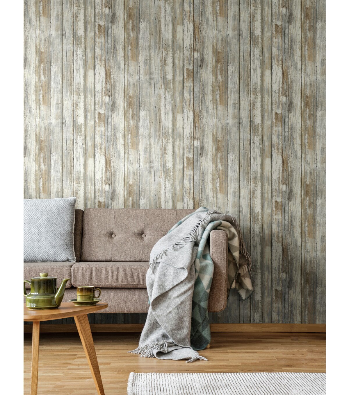 York Wallcoverings Wallpaper Tan Distressed Wood | JOANN