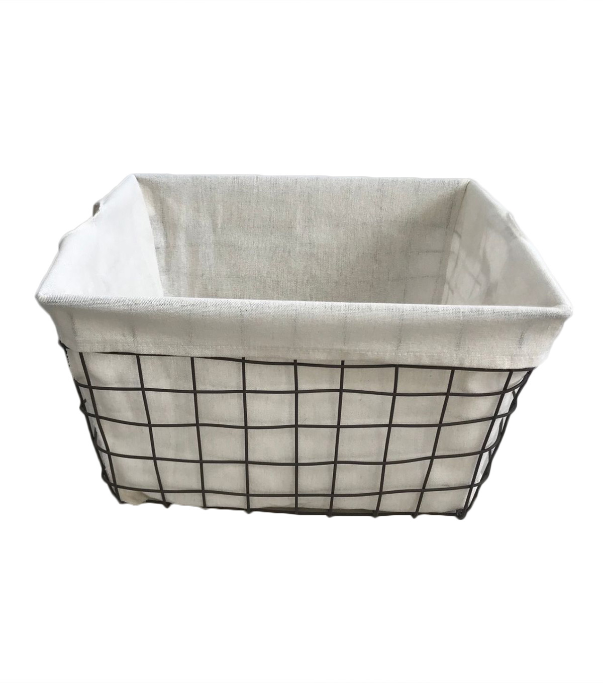 Organizing Essentials 16 X16 X9 Wire Basket With Ivory Liner