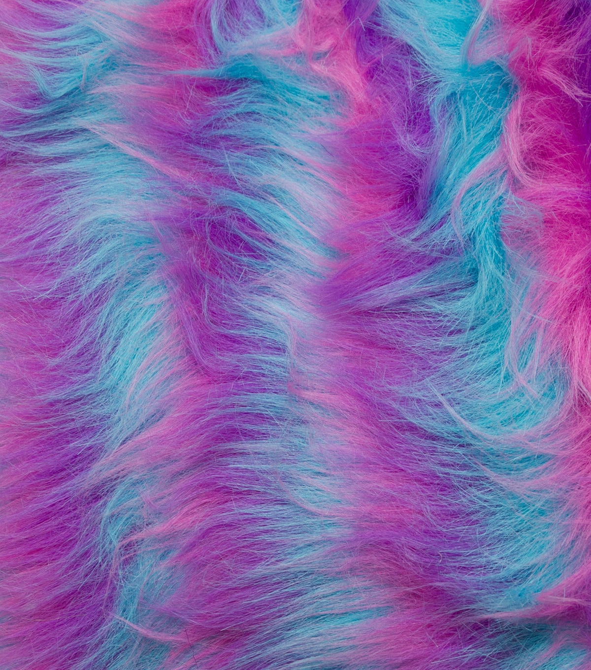 Fashion Faux Fur Fabric -Blue, Purple & Pink | JOANN