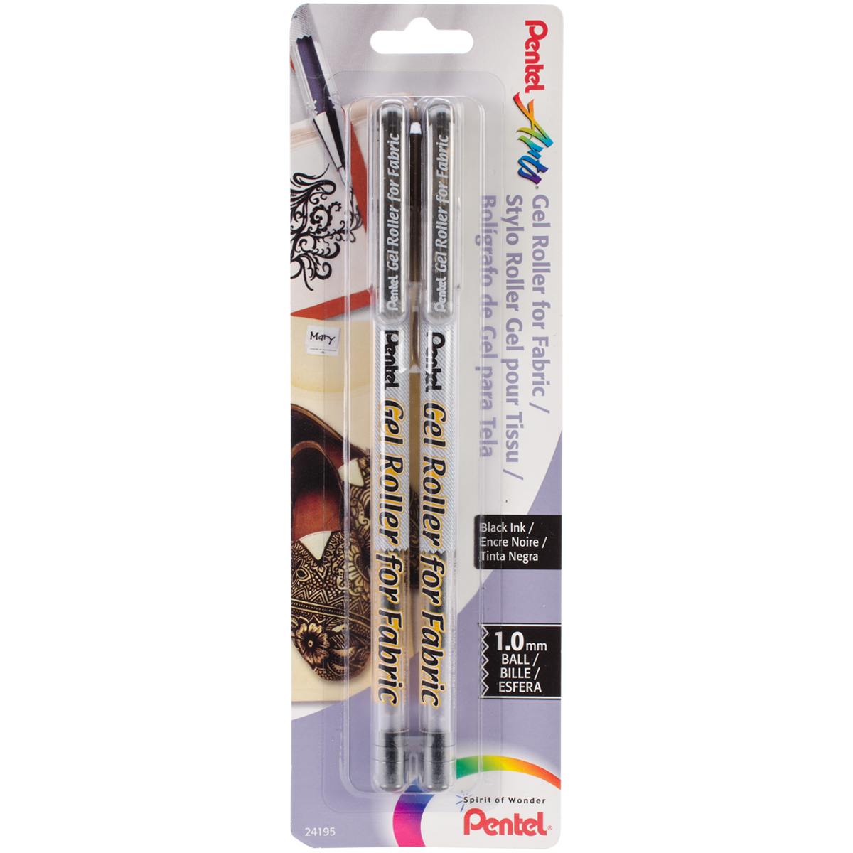 2 FABRIC PENS BLACK INK PERMANENT WATER BASED FABRIC PEN