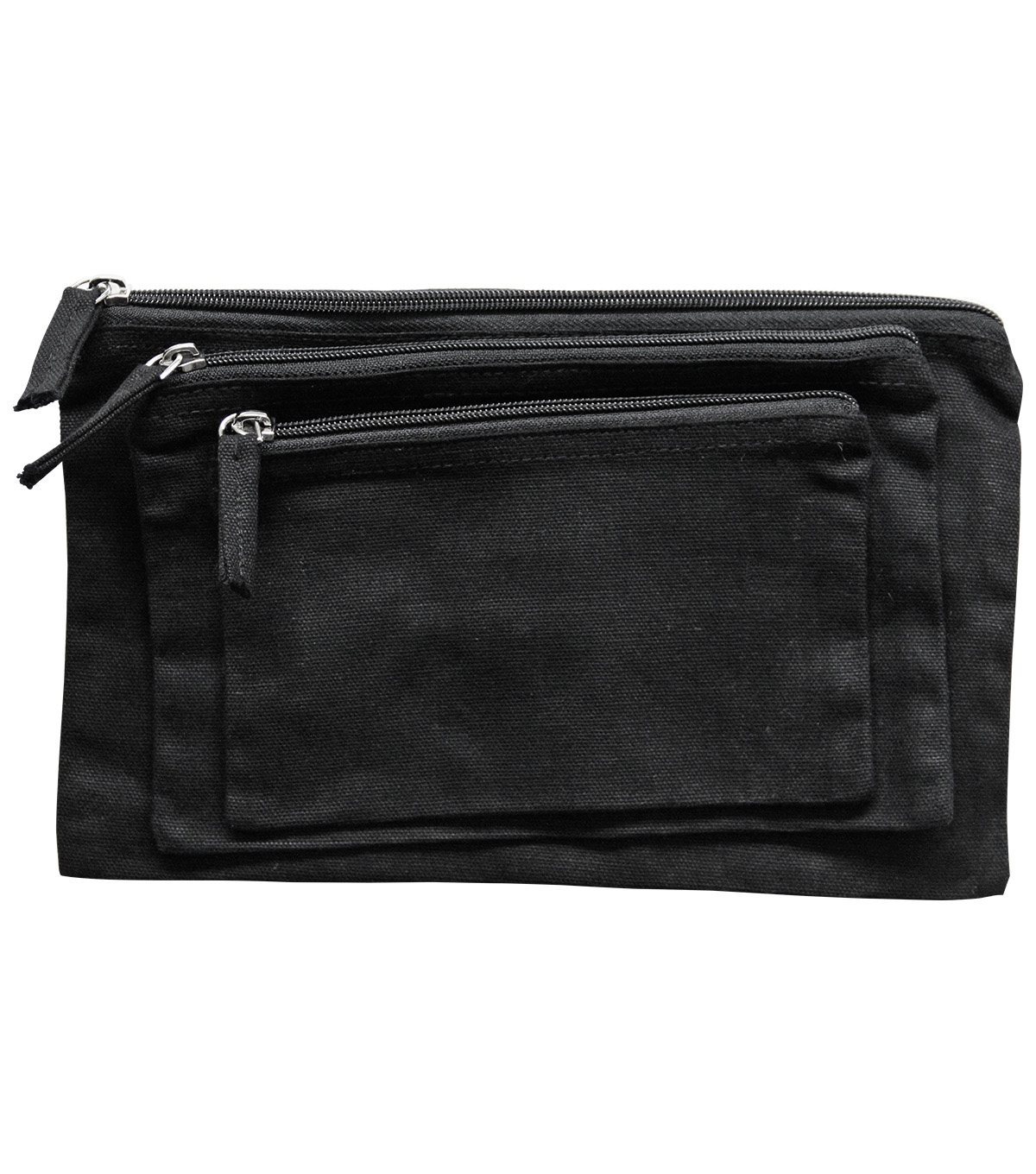 Canvas Zipper Pouch Bags Black Canvas Zipper Pouch Bags Black