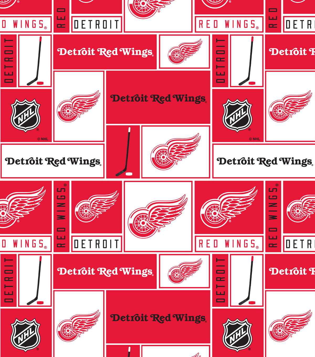 Detroit Red Wings Cotton Fabric 43 Block Joann Detroit Red Wings Cotton Fabric Block